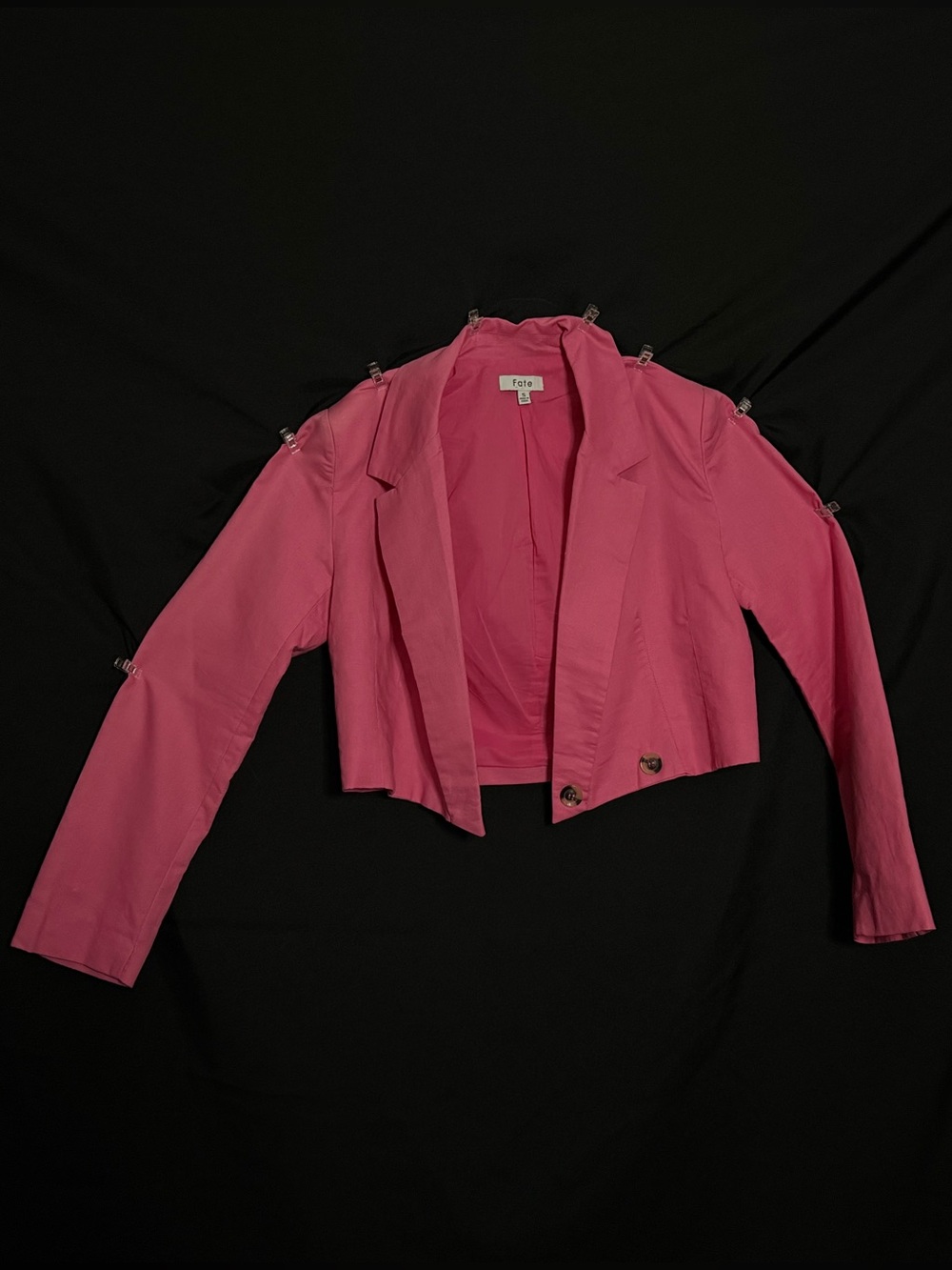 Fate Vibrant Pink Cropped Blazer